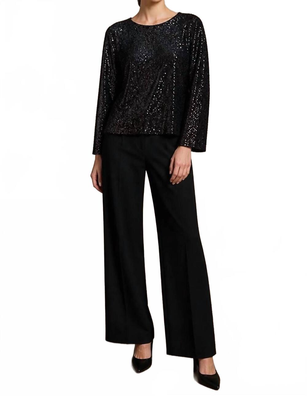 NEW TYLER BOE sequin tunic top in black